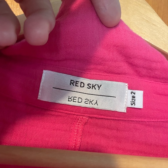 Red sky hot pink square romper - Picture 4 of 6